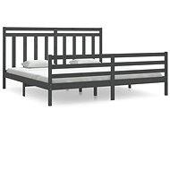Rám postele šedý masivní dřevo 200 × 200 cm, 3105337 - Postel