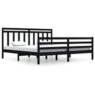Rám postele černý masivní dřevo 200 × 200 cm, 3105339 - Postel