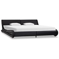 Bed frame black faux leather 180x200 cm - Bed Frame