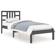 Rám postele šedý masivní dřevo 90 × 200 cm, 3105392 - Postel