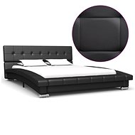 Bed frame black faux leather 200x120 cm - Bed Frame