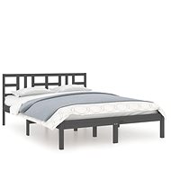 Rám postele šedý masivní dřevo 120 × 200 cm, 3105402 - Postel