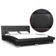 Bed frame black faux leather 200x140 cm - Bed Frame