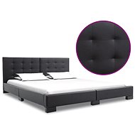 Bed frame black faux leather 200x160 cm - Bed Frame