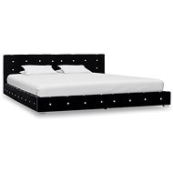 Bed frame metal black velvet 160x200 cm - Bed Frame