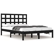 Rám postele černý masivní dřevo 200 × 200 cm, 3105494 - Postel
