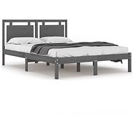 Rám postele šedý masivní dřevo 160 × 200 cm, 3105547 - Postel