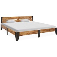 Bed frame solid acacia wood brushed surface 180x200 cm - Bed Frame