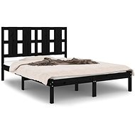 Rám postele černý masivní dřevo 135 × 190 cm Double, 3105579 - Rám postele