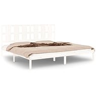 Rám postele biely masívne drevo 180 × 200 cm Super King, 3105616 - Rám postele