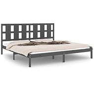 Rám postele sivý masívne drevo 180 × 200 cm Super King, 3105617 - Rám postele