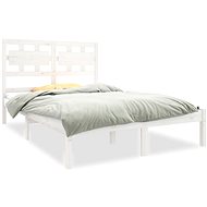 Rám postele bílý masivní dřevo 135 × 190 cm Double, 3105641 - Rám postele