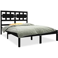 Rám postele černý masivní dřevo 135 × 190 cm Double, 3105644 - Rám postele
