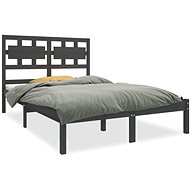 Rám postele šedý masivní dřevo 140 × 190 cm, 3105647 - Rám postele
