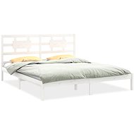 Rám postele bílý masivní dřevo 160 × 200 cm, 3105676 - Postel