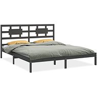 Rám postele šedý masivní dřevo 200 × 200 cm, 3105687 - Postel