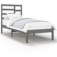 Rám postele šedý masivní dřevo 90 × 190 cm Single, 3105762 - Rám postele