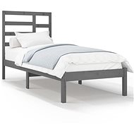 Rám postele šedý masivní dřevo 90 × 200 cm, 3105782 - Postel