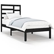 Rám postele černý masivní dřevo 90 × 200 cm, 3105784 - Postel