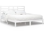 Bed frame white solid wood 180 × 200 cm Super King, 3105811 - Bed