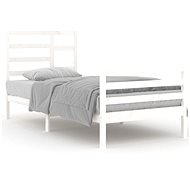 Rám postele bílý masivní dřevo 90 × 200 cm, 3105846 - Postel