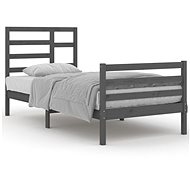 Rám postele šedý masivní dřevo 90 × 200 cm, 3105847 - Postel