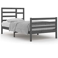 Rám postele šedý masivní dřevo 100 × 200 cm, 3105852 - Postel