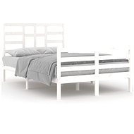 Rám postele bílý masivní dřevo 120 × 200 cm, 3105856 - Postel