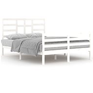 Rám postele bílý masivní dřevo 140 × 200 cm, 3105861 - Postel