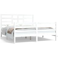 Rám postele bílý masivní dřevo 160 × 200 cm, 3105871 - Postel