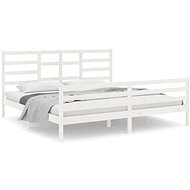 Rám postele bílý masivní dřevo 200 × 200 cm, 3105881 - Postel