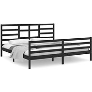 Rám postele černý masivní dřevo 200 × 200 cm, 3105884 - Postel