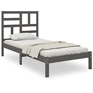 Rám postele šedý masivní dřevo 75 × 190 cm Small Single, 3105912 - Rám postele