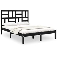 Rám postele černý masivní dřevo 135 × 190 cm Double, 3105929 - Rám postele