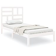 Rám postele bílý masivní dřevo 90 × 200 cm, 3105936 - Postel