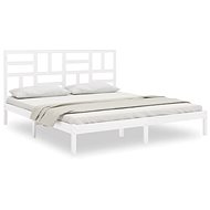 Rám postele bílý masivní dřevo 200 × 200 cm, 3105971 - Postel