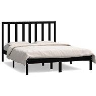Rám postele černý masivní borovice 140 × 190 cm, 3106622 - Rám postele