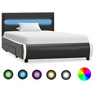 Bed frame with LED anthracite faux leather 90x200 cm - Bed Frame
