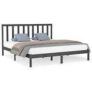 Rám postele šedý masivní dřevo 200 × 200 cm, 3106790 - Postel