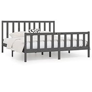 Rám postele šedý masivní dřevo 200 × 200 cm, 3106855 - Postel