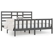 Rám postele šedý masivní borovice 200 × 200 cm, 3107635 - Postel