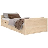Bed frame with drawers solid pine wood 90 × 200 cm, 322159 - Bed