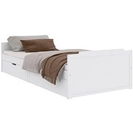 Bed frame with drawers white solid pine wood 90 × 200 cm, 322160 - Bed