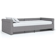 SHUMEE válenda s USB 90 × 200 cm, textil, světle šedá, 337193 - Postel