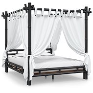 Postel s nebesy tmavě hnědá 160 × 200 cm bambus, 340055 - Postel