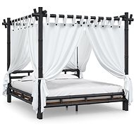 Postel s nebesy tmavě hnědá 180 × 200 cm bambus, 340056 - Postel