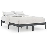 Rám postele šedý masivní borovice 140 × 190 cm, 809999 - Rám postele