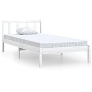 Bed frame white solid pine wood 90 × 200 cm, 810068 - Bed