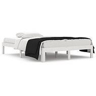 Rám postele bílý masivní dřevo 135 × 190 cm Double, 810341 - Rám postele