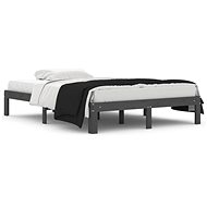 Rám postele šedý masivní dřevo 135 × 190 cm Double, 810342 - Rám postele